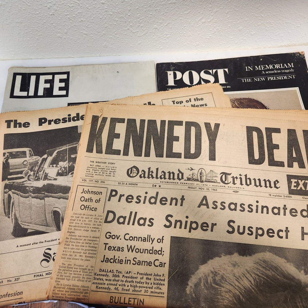 JFK Kennedy Life‎ Magazine Saturday Post California News Papers Assassination